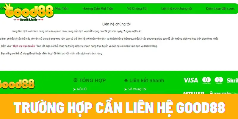 Liên Hệ Good88 - Cách Giải Đáp Mọi Thắc Mắc Trong Năm 2025 6 Trường hợp người chơi nên liên hệ CSKH