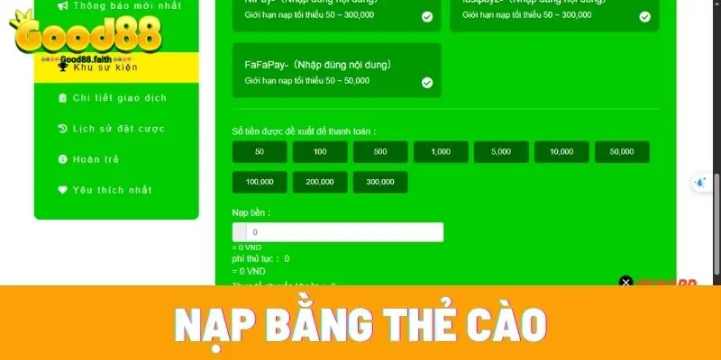 Nạp Tiền Good88 - Cẩm Nang Cho Hội Viên Mới Gia Nhập 8 Thẻ cào điện thoại tại Good88