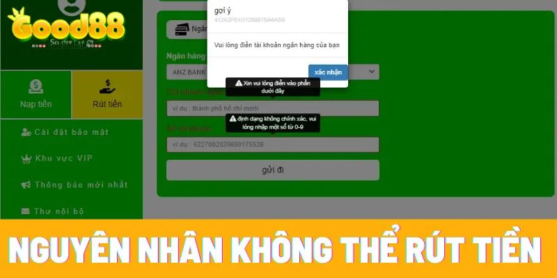 Rút tiền Good88 nhanh gọn, uy tín cho cộng đồng cược thủ 9 meta: Việc thanh toán rút tiền Good88 vô cùng thuận tiện. Chỉ với ba thao tác cơ bản, bạn đã có thể dễ dàng chuyển tiền thắng cược Rút tiền Good88 nhanh gọn, uy tín cho cộng đồng cược thủ Việc thanh toán rút tiền Good88 vô cùng thuận tiện. Chỉ với ba thao tác cơ bản, bạn đã có thể dễ dàng chuyển tiền thắng cược từ ví game về tài khoản ngân hàng cá nhân. Hướng dẫn chi tiết sau đây sẽ giúp bạn thực hiện giao dịch an toàn, nhanh chóng. Hãy cùng nhà cái Good88 tìm hiểu cách thức rút thưởng đơn giản này! Điều kiện phải có khi rút tiền Good88 Chuyển tiền từ Good88 về tài khoản cá nhân rất dễ dàng, tuy nhiên, để giao dịch được thực hiện trơn tru và bảo mật, bạn cần lưu ý một số yếu tố then chốt: Điều kiện phải có khi rút tiền Good88 Hoàn tất xác thực tài khoản Trước khi rút tiền Good88, hãy chắc chắn rằng bạn đã xác minh danh tính đầy đủ. Điều này đồng nghĩa với việc bạn cần gửi các giấy tờ tùy thân hợp lệ để hệ thống nhà cái đối chiếu, đảm bảo an toàn cho tài khoản của bạn, tránh các hành vi lừa đảo. Đảm bảo số dư khả dụng Để giao dịch thành công, tài khoản game của bạn cần có đủ tiền thưởng để thực hiện lệnh chuyển tiền. Nếu số dư không đáp ứng được yêu cầu, giao dịch sẽ bị từ chối. Hãy lưu ý rằng một số ưu đãi có thể yêu cầu bạn đạt doanh thu cược tối thiểu mới đủ điều kiện thanh toán. Nắm rõ hạn mức giao dịch Good88 thường đặt ra giới hạn về số lần và hạn mức tối thiểu/tối đa cho mỗi lần chuyển khoản trong ngày hoặc tháng. Hãy kiểm tra kỹ những quy định này trong phần cài đặt tài khoản để tránh gặp trục trặc khi thực hiện. Check trạng thái giao dịch Một yếu tố quan trọng khác là đảm bảo bạn không có giao dịch nào đang trong trạng thái chờ hoặc bị hoãn. Trước khi yêu cầu thanh toán mới, hãy kiểm tra kỹ để chắc chắn rằng các giao dịch trước đã được hoàn tất, tránh tình trạng chồng chéo hoặc lỗi hệ thống. Đảm bảo các giao dịch trước đó đã hoàn tất là điều kiện tiên quyết Xem thêm: Tổng Hợp Khuyến Mãi Good88 Cho Hội Viên Đầu 2025 Các bước rút tiền Good88 siêu nhanh trong vài nốt nhạc Chuyển khoản từ Good88 về ví cá nhân giờ đây cực kỳ thuận tiện và nhanh chóng với quy trình tối giản chỉ gồm ba thao tác. Sau đây là hướng dẫn cụ thể giúp bạn thanh toán an toàn, hiệu quả: Các bước rút tiền Good88 siêu nhanh trong vài nốt nhạc Thao tác 1: Truy cập tài khoản Đầu tiên, bạn cần đăng nhập vào tài khoản Good88 của mình thông qua website chính thức hoặc ứng dụng di động bằng thông tin đăng nhập đã thiết lập. Thao tác 2: Lựa chọn mục thanh toán Trên giao diện chính, bạn sẽ thấy thanh menu với nhiều tùy chọn. Hãy tìm và chọn mục "Thanh toán" (hoặc "Rút thưởng", tùy theo cách hiển thị của hệ thống). Nếu không thấy mục này ngay, bạn có thể tìm trong phần "Quản lý tài khoản" hoặc "Hồ sơ cá nhân". Thao tác 3: Hoàn tất thông tin và xác nhận Khi đã chọn mục thanh toán, hệ thống sẽ yêu cầu bạn điền số tiền muốn chuyển và lựa chọn phương thức nhận tiền phù hợp. Hãy chắc chắn rằng thông tin tài khoản ngân hàng hoặc ví điện tử bạn cung cấp là chính xác và đã được cập nhật. Sau khi điền đầy đủ và kiểm tra kỹ lưỡng, hãy xác nhận giao dịch. Tiếp theo, bạn sẽ được điều hướng đến trang chủ sảnh game và có thể tiếp tục trải nghiệm. Hệ thống sẽ yêu cầu bạn điền số tiền muốn chuyển Những lưu ý quan trọng khi thực hiện giao dịch thanh toán tại Good88 Mặc dù quá trình chuyển tiền từ Good88 về tài khoản cá nhân được thiết kế đơn giản, bạn vẫn cần lưu tâm một số điểm sau để đảm bảo giao dịch diễn ra thuận lợi và bảo mật: Kiểm tra tính chính xác của dữ liệu tài khoản Khi thiết lập tài khoản trên hệ thống Good88, việc cung cấp thông tin cá nhân đầy đủ và chuẩn xác là vô cùng quan trọng. Các thông tin này bao gồm họ tên, số điện thoại và mật khẩu. Hãy chắc chắn rằng thông tin đăng ký trùng khớp với dữ liệu tài khoản ngân hàng bạn sử dụng để nhận tiền. Bất kỳ sự sai lệch nào cũng sẽ khiến yêu cầu thanh toán bị hệ thống từ chối. Xác thực kỹ lưỡng trước khi xác nhận Trước khi hoàn tất lệnh chuyển tiền, hãy dành thời gian kiểm tra lại thông tin tài khoản ngân hàng nhận và số tiền muốn rút. Việc nhập sai thông tin có thể dẫn đến việc giao dịch bị treo, buộc bạn phải thực hiện lại toàn bộ quy trình. Nếu nhập sai quá nhiều lần, tài khoản của bạn có thể bị tạm khóa để đảm bảo an toàn. Đáp ứng các yêu cơ bản của Good88 Good88 đặt ra một số tiêu chí nhất định mà người chơi cần đáp ứng trước khi có thể thực hiện giao dịch. Những tiêu chí này có thể bao gồm việc đạt doanh thu cược tối thiểu hoặc hoàn thành các yêu cầu của chương trình ưu đãi. Nếu không đáp ứng đủ, yêu cầu rút tiền good88 của bạn sẽ không được chấp thuận. Vì vậy, hãy luôn kiểm tra kỹ các điều khoản và điều kiện tại good88.com. Xem thêm: Tải App good88 nhanh chóng, tiện lợi chơi mọi lúc mọi nơi Câu hỏi thường gặp - Giải đáp thắc mắc về giao dịch thanh toán tại Good88 Khi chuyển tiền từ Good88 về tài khoản cá nhân, người chơi có thể gặp một số vướng mắc. Dưới đây là phần giải đáp cho những câu hỏi phổ biến, giúp bạn thực hiện giao dịch thuận lợi hơn: Nguyên nhân nào khiến tôi không thể rút tiền từ tài khoản Good88? Phổ biến nhất là sự không trùng khớp giữa thông tin tài khoản ngân hàng và dữ liệu tài khoản game. Hãy đảm bảo tên chủ tài khoản, số tài khoản ngân hàng và các thông tin cá nhân khác phải thống nhất. Ngoài ra, nếu bạn chưa đạt đủ doanh thu cược yêu cầu hoặc chưa hoàn thành các điều kiện của chương trình khuyến mãi, lệnh chuyển tiền cũng sẽ bị từ chối. Nguyên nhân nào khiến tôi không thể rút tiền từ tài khoản Good88? Good88 có đặt hạn mức rút tiền tối đa không? Câu trả lời là có. Good88 quy định giới hạn số tiền tối đa cho mỗi lần giao dịch cũng như tổng số tiền được phép rút trong ngày. Hạn mức này có thể thay đổi tùy theo cấp độ tài khoản hoặc các chương trình ưu đãi hiện hành. Bạn có thể tra cứu thông tin chi tiết trong mục “Điều khoản và Điều kiện” trên website chính thức hoặc liên hệ với bộ phận hỗ trợ khách hàng để được giải đáp. Mất bao lâu để hoàn tất giao dịch chuyển tiền từ Good88? Thông thường, thời gian xử lý cho một giao dịch chuyển tiền từ Good88 dao động từ vài phút đến vài giờ làm việc. Tuy nhiên, nếu bạn thực hiện giao dịch vào cuối tuần hoặc các ngày lễ, thời gian xử lý có thể kéo dài hơn. Để giao dịch được thực hiện nhanh chóng, hãy đảm bảo tài khoản của bạn đã được xác minh đầy đủ và không có bất kỳ vấn đề nào về mặt thông tin. Chuyển khoản từ Good88 về tài khoản cá nhân được thực hiện dễ dàng chỉ với ba thao tác đơn giản. Việc nắm rõ các quy định và lưu ý trong quá trình giao dịch rút tiền Good88 sẽ giúp bạn thanh toán an toàn và hiệu quả. Hy vọng rằng những hướng dẫn chi tiết trên đây sẽ giúp người chơi có những trải nghiệm tuyệt vời khi tham gia giải trí tại Good88. meta: Việc thanh toán rút tiền Good88 vô cùng thuận tiện. Chỉ với ba thao tác cơ bản, bạn đã có thể dễ dàng chuyển tiền thắng cược Rút tiền Good88 nhanh gọn, uy tín cho cộng đồng cược thủ Việc thanh toán rút tiền Good88 vô cùng thuận tiện. Chỉ với ba thao tác cơ bản, bạn đã có thể dễ dàng chuyển tiền thắng cược từ ví game về tài khoản ngân hàng cá nhân. Hướng dẫn chi tiết sau đây sẽ giúp bạn thực hiện giao dịch an toàn, nhanh chóng. Hãy cùng nhà cái Good88 tìm hiểu cách thức rút thưởng đơn giản này! Điều kiện phải có khi rút tiền Good88 Chuyển tiền từ Good88 về tài khoản cá nhân rất dễ dàng, tuy nhiên, để giao dịch được thực hiện trơn tru và bảo mật, bạn cần lưu ý một số yếu tố then chốt: Điều kiện phải có khi rút tiền Good88 Hoàn tất xác thực tài khoản Trước khi rút tiền Good88, hãy chắc chắn rằng bạn đã xác minh danh tính đầy đủ. Điều này đồng nghĩa với việc bạn cần gửi các giấy tờ tùy thân hợp lệ để hệ thống nhà cái đối chiếu, đảm bảo an toàn cho tài khoản của bạn, tránh các hành vi lừa đảo. Đảm bảo số dư khả dụng Để giao dịch thành công, tài khoản game của bạn cần có đủ tiền thưởng để thực hiện lệnh chuyển tiền. Nếu số dư không đáp ứng được yêu cầu, giao dịch sẽ bị từ chối. Hãy lưu ý rằng một số ưu đãi có thể yêu cầu bạn đạt doanh thu cược tối thiểu mới đủ điều kiện thanh toán. Nắm rõ hạn mức giao dịch Good88 thường đặt ra giới hạn về số lần và hạn mức tối thiểu/tối đa cho mỗi lần chuyển khoản trong ngày hoặc tháng. Hãy kiểm tra kỹ những quy định này trong phần cài đặt tài khoản để tránh gặp trục trặc khi thực hiện. Check trạng thái giao dịch Một yếu tố quan trọng khác là đảm bảo bạn không có giao dịch nào đang trong trạng thái chờ hoặc bị hoãn. Trước khi yêu cầu thanh toán mới, hãy kiểm tra kỹ để chắc chắn rằng các giao dịch trước đã được hoàn tất, tránh tình trạng chồng chéo hoặc lỗi hệ thống. Đảm bảo các giao dịch trước đó đã hoàn tất là điều kiện tiên quyết Xem thêm: Tổng Hợp Khuyến Mãi Good88 Cho Hội Viên Đầu 2025 Các bước rút tiền Good88 siêu nhanh trong vài nốt nhạc Chuyển khoản từ Good88 về ví cá nhân giờ đây cực kỳ thuận tiện và nhanh chóng với quy trình tối giản chỉ gồm ba thao tác. Sau đây là hướng dẫn cụ thể giúp bạn thanh toán an toàn, hiệu quả: Các bước rút tiền Good88 siêu nhanh trong vài nốt nhạc Thao tác 1: Truy cập tài khoản Đầu tiên, bạn cần đăng nhập vào tài khoản Good88 của mình thông qua website chính thức hoặc ứng dụng di động bằng thông tin đăng nhập đã thiết lập. Thao tác 2: Lựa chọn mục thanh toán Trên giao diện chính, bạn sẽ thấy thanh menu với nhiều tùy chọn. Hãy tìm và chọn mục "Thanh toán" (hoặc "Rút thưởng", tùy theo cách hiển thị của hệ thống). Nếu không thấy mục này ngay, bạn có thể tìm trong phần "Quản lý tài khoản" hoặc "Hồ sơ cá nhân". Thao tác 3: Hoàn tất thông tin và xác nhận Khi đã chọn mục thanh toán, hệ thống sẽ yêu cầu bạn điền số tiền muốn chuyển và lựa chọn phương thức nhận tiền phù hợp. Hãy chắc chắn rằng thông tin tài khoản ngân hàng hoặc ví điện tử bạn cung cấp là chính xác và đã được cập nhật. Sau khi điền đầy đủ và kiểm tra kỹ lưỡng, hãy xác nhận giao dịch. Tiếp theo, bạn sẽ được điều hướng đến trang chủ sảnh game và có thể tiếp tục trải nghiệm. Hệ thống sẽ yêu cầu bạn điền số tiền muốn chuyển Những lưu ý quan trọng khi thực hiện giao dịch thanh toán tại Good88 Mặc dù quá trình chuyển tiền từ Good88 về tài khoản cá nhân được thiết kế đơn giản, bạn vẫn cần lưu tâm một số điểm sau để đảm bảo giao dịch diễn ra thuận lợi và bảo mật: Kiểm tra tính chính xác của dữ liệu tài khoản Khi thiết lập tài khoản trên hệ thống Good88, việc cung cấp thông tin cá nhân đầy đủ và chuẩn xác là vô cùng quan trọng. Các thông tin này bao gồm họ tên, số điện thoại và mật khẩu. Hãy chắc chắn rằng thông tin đăng ký trùng khớp với dữ liệu tài khoản ngân hàng bạn sử dụng để nhận tiền. Bất kỳ sự sai lệch nào cũng sẽ khiến yêu cầu thanh toán bị hệ thống từ chối. Xác thực kỹ lưỡng trước khi xác nhận Trước khi hoàn tất lệnh chuyển tiền, hãy dành thời gian kiểm tra lại thông tin tài khoản ngân hàng nhận và số tiền muốn rút. Việc nhập sai thông tin có thể dẫn đến việc giao dịch bị treo, buộc bạn phải thực hiện lại toàn bộ quy trình. Nếu nhập sai quá nhiều lần, tài khoản của bạn có thể bị tạm khóa để đảm bảo an toàn. Đáp ứng các yêu cơ bản của Good88 Good88 đặt ra một số tiêu chí nhất định mà người chơi cần đáp ứng trước khi có thể thực hiện giao dịch. Những tiêu chí này có thể bao gồm việc đạt doanh thu cược tối thiểu hoặc hoàn thành các yêu cầu của chương trình ưu đãi. Nếu không đáp ứng đủ, yêu cầu rút tiền good88 của bạn sẽ không được chấp thuận. Vì vậy, hãy luôn kiểm tra kỹ các điều khoản và điều kiện tại good88.com. Xem thêm: Tải App good88 nhanh chóng, tiện lợi chơi mọi lúc mọi nơi Câu hỏi thường gặp - Giải đáp thắc mắc về giao dịch thanh toán tại Good88 Khi chuyển tiền từ Good88 về tài khoản cá nhân, người chơi có thể gặp một số vướng mắc. Dưới đây là phần giải đáp cho những câu hỏi phổ biến, giúp bạn thực hiện giao dịch thuận lợi hơn: Nguyên nhân nào khiến tôi không thể rút tiền từ tài khoản Good88? Phổ biến nhất là sự không trùng khớp giữa thông tin tài khoản ngân hàng và dữ liệu tài khoản game. Hãy đảm bảo tên chủ tài khoản, số tài khoản ngân hàng và các thông tin cá nhân khác phải thống nhất. Ngoài ra, nếu bạn chưa đạt đủ doanh thu cược yêu cầu hoặc chưa hoàn thành các điều kiện của chương trình khuyến mãi, lệnh chuyển tiền cũng sẽ bị từ chối. Nguyên nhân nào khiến tôi không thể rút tiền từ tài khoản Good88? Good88 có đặt hạn mức rút tiền tối đa không? Câu trả lời là có. Good88 quy định giới hạn số tiền tối đa cho mỗi lần giao dịch cũng như tổng số tiền được phép rút trong ngày. Hạn mức này có thể thay đổi tùy theo cấp độ tài khoản hoặc các chương trình ưu đãi hiện hành. Bạn có thể tra cứu thông tin chi tiết trong mục “Điều khoản và Điều kiện” trên website chính thức hoặc liên hệ với bộ phận hỗ trợ khách hàng để được giải đáp. Mất bao lâu để hoàn tất giao dịch chuyển tiền từ Good88? Thông thường, thời gian xử lý cho một giao dịch chuyển tiền từ Good88 dao động từ vài phút đến vài giờ làm việc. Tuy nhiên, nếu bạn thực hiện giao dịch vào cuối tuần hoặc các ngày lễ, thời gian xử lý có thể kéo dài hơn. Để giao dịch được thực hiện nhanh chóng, hãy đảm bảo tài khoản của bạn đã được xác minh đầy đủ và không có bất kỳ vấn đề nào về mặt thông tin. Chuyển khoản từ Good88 về tài khoản cá nhân được thực hiện dễ dàng chỉ với ba thao tác đơn giản. Việc nắm rõ các quy định và lưu ý trong quá trình giao dịch rút tiền Good88 sẽ giúp bạn thanh toán an toàn và hiệu quả. Hy vọng rằng những hướng dẫn chi tiết trên đây sẽ giúp người chơi có những trải nghiệm tuyệt vời khi tham gia giải trí tại Good88. meta: Việc thanh toán rút tiền Good88 vô cùng thuận tiện. Chỉ với ba thao tác cơ bản, bạn đã có thể dễ dàng chuyển tiền thắng cược Rút tiền Good88 nhanh gọn, uy tín cho cộng đồng cược thủ Việc thanh toán rút tiền Good88 vô cùng thuận tiện. Chỉ với ba thao tác cơ bản, bạn đã có thể dễ dàng chuyển tiền thắng cược từ ví game về tài khoản ngân hàng cá nhân. Hướng dẫn chi tiết sau đây sẽ giúp bạn thực hiện giao dịch an toàn, nhanh chóng. Hãy cùng nhà cái Good88 tìm hiểu cách thức rút thưởng đơn giản này! Điều kiện phải có khi rút tiền Good88 Chuyển tiền từ Good88 về tài khoản cá nhân rất dễ dàng, tuy nhiên, để giao dịch được thực hiện trơn tru và bảo mật, bạn cần lưu ý một số yếu tố then chốt: Điều kiện phải có khi rút tiền Good88 Hoàn tất xác thực tài khoản Trước khi rút tiền Good88, hãy chắc chắn rằng bạn đã xác minh danh tính đầy đủ. Điều này đồng nghĩa với việc bạn cần gửi các giấy tờ tùy thân hợp lệ để hệ thống nhà cái đối chiếu, đảm bảo an toàn cho tài khoản của bạn, tránh các hành vi lừa đảo. Đảm bảo số dư khả dụng Để giao dịch thành công, tài khoản game của bạn cần có đủ tiền thưởng để thực hiện lệnh chuyển tiền. Nếu số dư không đáp ứng được yêu cầu, giao dịch sẽ bị từ chối. Hãy lưu ý rằng một số ưu đãi có thể yêu cầu bạn đạt doanh thu cược tối thiểu mới đủ điều kiện thanh toán. Nắm rõ hạn mức giao dịch Good88 thường đặt ra giới hạn về số lần và hạn mức tối thiểu/tối đa cho mỗi lần chuyển khoản trong ngày hoặc tháng. Hãy kiểm tra kỹ những quy định này trong phần cài đặt tài khoản để tránh gặp trục trặc khi thực hiện. Check trạng thái giao dịch Một yếu tố quan trọng khác là đảm bảo bạn không có giao dịch nào đang trong trạng thái chờ hoặc bị hoãn. Trước khi yêu cầu thanh toán mới, hãy kiểm tra kỹ để chắc chắn rằng các giao dịch trước đã được hoàn tất, tránh tình trạng chồng chéo hoặc lỗi hệ thống. Đảm bảo các giao dịch trước đó đã hoàn tất là điều kiện tiên quyết Xem thêm: Tổng Hợp Khuyến Mãi Good88 Cho Hội Viên Đầu 2025 Các bước rút tiền Good88 siêu nhanh trong vài nốt nhạc Chuyển khoản từ Good88 về ví cá nhân giờ đây cực kỳ thuận tiện và nhanh chóng với quy trình tối giản chỉ gồm ba thao tác. Sau đây là hướng dẫn cụ thể giúp bạn thanh toán an toàn, hiệu quả: Các bước rút tiền Good88 siêu nhanh trong vài nốt nhạc Thao tác 1: Truy cập tài khoản Đầu tiên, bạn cần đăng nhập vào tài khoản Good88 của mình thông qua website chính thức hoặc ứng dụng di động bằng thông tin đăng nhập đã thiết lập. Thao tác 2: Lựa chọn mục thanh toán Trên giao diện chính, bạn sẽ thấy thanh menu với nhiều tùy chọn. Hãy tìm và chọn mục "Thanh toán" (hoặc "Rút thưởng", tùy theo cách hiển thị của hệ thống). Nếu không thấy mục này ngay, bạn có thể tìm trong phần "Quản lý tài khoản" hoặc "Hồ sơ cá nhân". Thao tác 3: Hoàn tất thông tin và xác nhận Khi đã chọn mục thanh toán, hệ thống sẽ yêu cầu bạn điền số tiền muốn chuyển và lựa chọn phương thức nhận tiền phù hợp. Hãy chắc chắn rằng thông tin tài khoản ngân hàng hoặc ví điện tử bạn cung cấp là chính xác và đã được cập nhật. Sau khi điền đầy đủ và kiểm tra kỹ lưỡng, hãy xác nhận giao dịch. Tiếp theo, bạn sẽ được điều hướng đến trang chủ sảnh game và có thể tiếp tục trải nghiệm. Hệ thống sẽ yêu cầu bạn điền số tiền muốn chuyển Những lưu ý quan trọng khi thực hiện giao dịch thanh toán tại Good88 Mặc dù quá trình chuyển tiền từ Good88 về tài khoản cá nhân được thiết kế đơn giản, bạn vẫn cần lưu tâm một số điểm sau để đảm bảo giao dịch diễn ra thuận lợi và bảo mật: Kiểm tra tính chính xác của dữ liệu tài khoản Khi thiết lập tài khoản trên hệ thống Good88, việc cung cấp thông tin cá nhân đầy đủ và chuẩn xác là vô cùng quan trọng. Các thông tin này bao gồm họ tên, số điện thoại và mật khẩu. Hãy chắc chắn rằng thông tin đăng ký trùng khớp với dữ liệu tài khoản ngân hàng bạn sử dụng để nhận tiền. Bất kỳ sự sai lệch nào cũng sẽ khiến yêu cầu thanh toán bị hệ thống từ chối. Xác thực kỹ lưỡng trước khi xác nhận Trước khi hoàn tất lệnh chuyển tiền, hãy dành thời gian kiểm tra lại thông tin tài khoản ngân hàng nhận và số tiền muốn rút. Việc nhập sai thông tin có thể dẫn đến việc giao dịch bị treo, buộc bạn phải thực hiện lại toàn bộ quy trình. Nếu nhập sai quá nhiều lần, tài khoản của bạn có thể bị tạm khóa để đảm bảo an toàn. Đáp ứng các yêu cơ bản của Good88 Good88 đặt ra một số tiêu chí nhất định mà người chơi cần đáp ứng trước khi có thể thực hiện giao dịch. Những tiêu chí này có thể bao gồm việc đạt doanh thu cược tối thiểu hoặc hoàn thành các yêu cầu của chương trình ưu đãi. Nếu không đáp ứng đủ, yêu cầu rút tiền good88 của bạn sẽ không được chấp thuận. Vì vậy, hãy luôn kiểm tra kỹ các điều khoản và điều kiện tại good88.com. Xem thêm: Tải App good88 nhanh chóng, tiện lợi chơi mọi lúc mọi nơi Câu hỏi thường gặp - Giải đáp thắc mắc về giao dịch thanh toán tại Good88 Khi chuyển tiền từ Good88 về tài khoản cá nhân, người chơi có thể gặp một số vướng mắc. Dưới đây là phần giải đáp cho những câu hỏi phổ biến, giúp bạn thực hiện giao dịch thuận lợi hơn: Nguyên nhân nào khiến tôi không thể rút tiền từ tài khoản Good88? Phổ biến nhất là sự không trùng khớp giữa thông tin tài khoản ngân hàng và dữ liệu tài khoản game. Hãy đảm bảo tên chủ tài khoản, số tài khoản ngân hàng và các thông tin cá nhân khác phải thống nhất. Ngoài ra, nếu bạn chưa đạt đủ doanh thu cược yêu cầu hoặc chưa hoàn thành các điều kiện của chương trình khuyến mãi, lệnh chuyển tiền cũng sẽ bị từ chối. Nguyên nhân nào khiến tôi không thể rút tiền từ tài khoản Good88? Good88 có đặt hạn mức rút tiền tối đa không? Câu trả lời là có. Good88 quy định giới hạn số tiền tối đa cho mỗi lần giao dịch cũng như tổng số tiền được phép rút trong ngày. Hạn mức này có thể thay đổi tùy theo cấp độ tài khoản hoặc các chương trình ưu đãi hiện hành. Bạn có thể tra cứu thông tin chi tiết trong mục “Điều khoản và Điều kiện” trên website chính thức hoặc liên hệ với bộ phận hỗ trợ khách hàng để được giải đáp. Mất bao lâu để hoàn tất giao dịch chuyển tiền từ Good88? Thông thường, thời gian xử lý cho một giao dịch chuyển tiền từ Good88 dao động từ vài phút đến vài giờ làm việc. Tuy nhiên, nếu bạn thực hiện giao dịch vào cuối tuần hoặc các ngày lễ, thời gian xử lý có thể kéo dài hơn. Để giao dịch được thực hiện nhanh chóng, hãy đảm bảo tài khoản của bạn đã được xác minh đầy đủ và không có bất kỳ vấn đề nào về mặt thông tin. Chuyển khoản từ Good88 về tài khoản cá nhân được thực hiện dễ dàng chỉ với ba thao tác đơn giản. Việc nắm rõ các quy định và lưu ý trong quá trình giao dịch rút tiền Good88 sẽ giúp bạn thanh toán an toàn và hiệu quả. Hy vọng rằng những hướng dẫn chi tiết trên đây sẽ giúp người chơi có những trải nghiệm tuyệt vời khi tham gia giải trí tại Good88. Nguyên nhân nào khiến tôi không thể rút tiền từ tài khoản Good88?