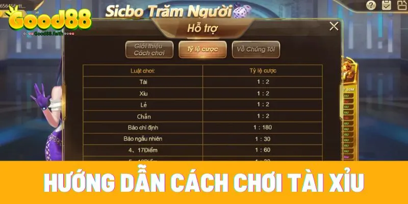 Hướng dẫn chi tiết cách chơi tài xỉu good88
